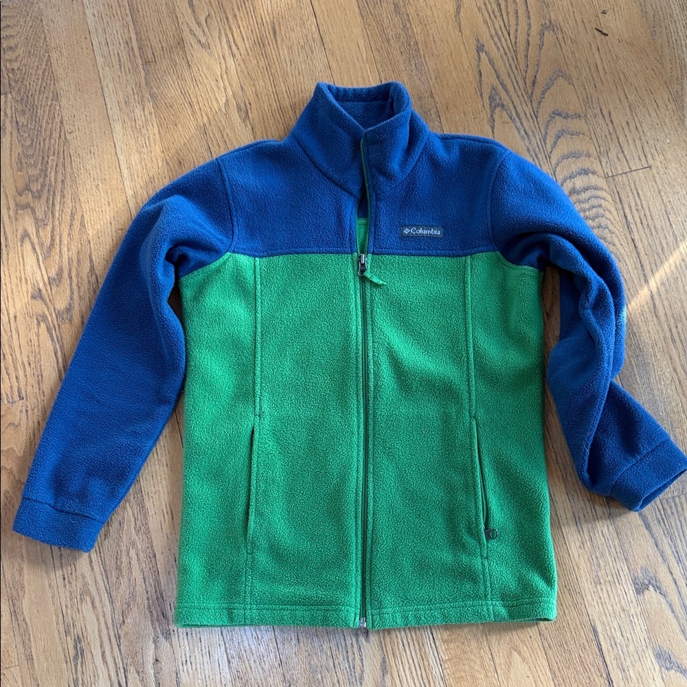 Kids Columbia Two-Tone Blue and Green Fleece Jacket
